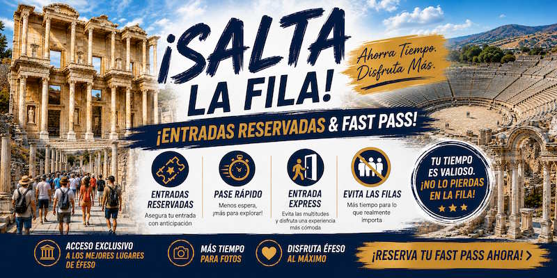 Salta la fila en Éfeso con entradas reservadas y fast pass: acceso exclusivo, más tiempo para fotos y menos espera